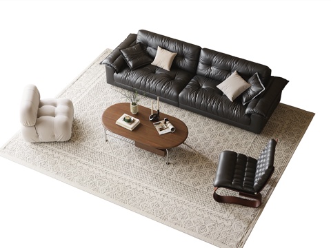 Modern Sofa Coffee Table Combination Lounge Chair Single Sofa