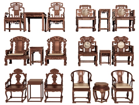 Chinese Chair Taishi Chair Circle Chair Ancient Chair Carved Chair Redwood Furniture Solid Wood Chair