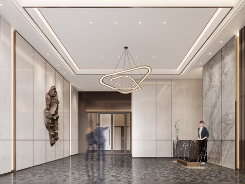 Modern Office Front Desk Lobby