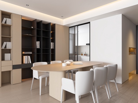 Modern DiningRoom Cream Style Restaurant Log Restaurant Modern Dining Table and Chair Modern Wine Cabinet Minimalist