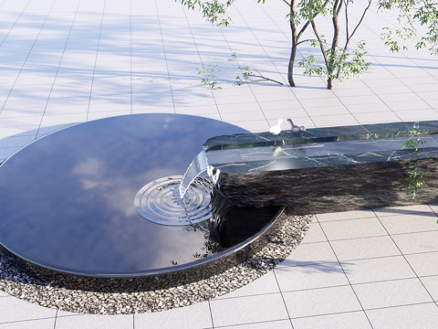 Modern Landscape Stone Water Bowl Zen Waterscape Stone Sick Stone Waterscape