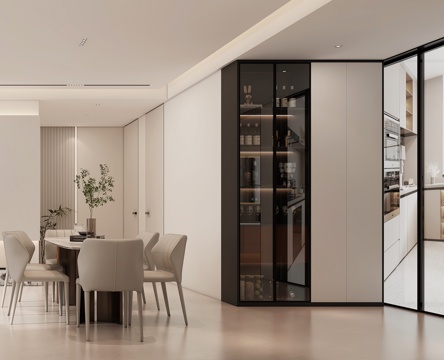 Modern DiningRoom Cream Style Restaurant Modern Living&Dining Room Simple Dining Table Wine Cabinet G549