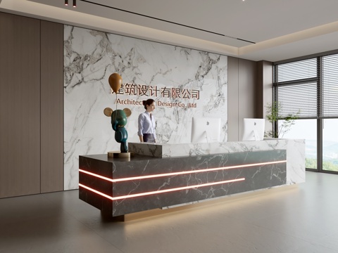 Modern Company Front Desk Reception Area Bar Desk Reception Desk Company Front Desk Background