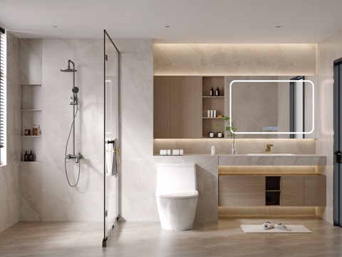 Modern Toilet Bathroom Cabinet Toilet Shower Glass Partition