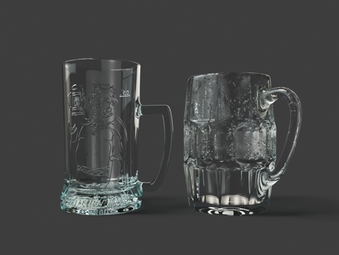 Modern glass water drop carved beer mug