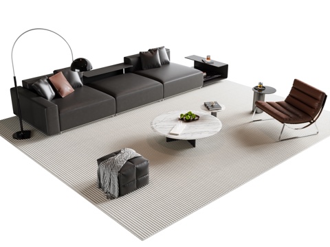 Modern Italian Sofa Coffee Table Combo