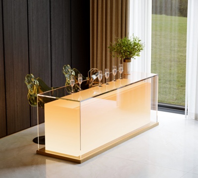 Modern glass bar counter