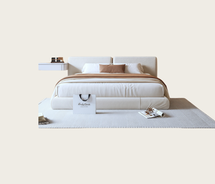 Modern minimalist double bed bedroom bed fabric bed