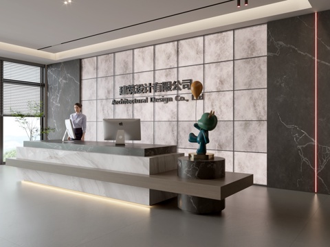 Modern Company Front Desk Reception Area Bar Desk Reception Desk Company Front Desk Background