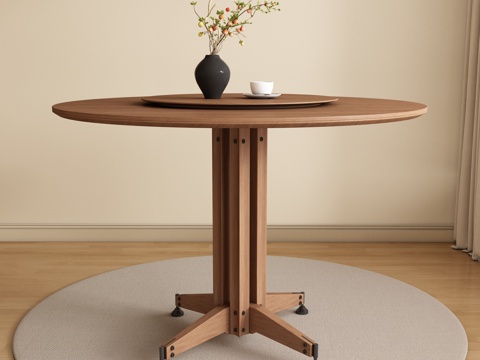 Modern Mid-century Style Round Dining Table