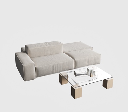 Modern Couch Coffee Table Combination Cream Style Sofa Coffee Table Bread Sofa Tofu Block Sofa