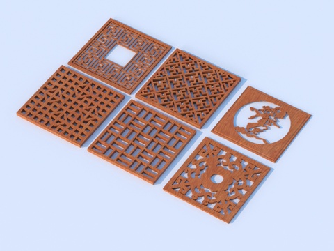 Cut-out window, lattice window, cut-out window, relief wood carving