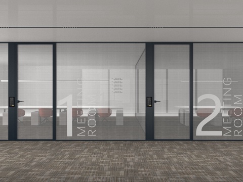 Modern office glass partition