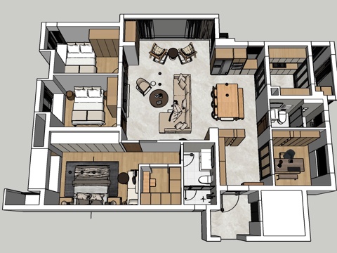 Log Style home decoration su model