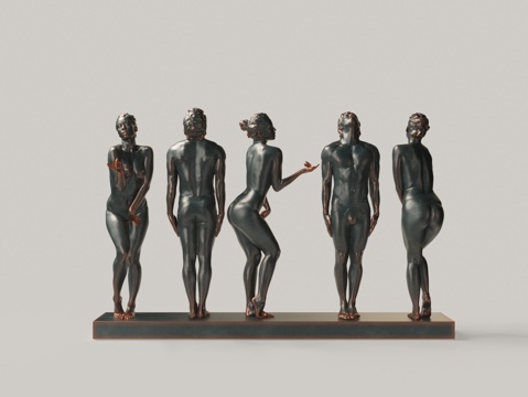 Modern Bronze Figure Statue Ornaments