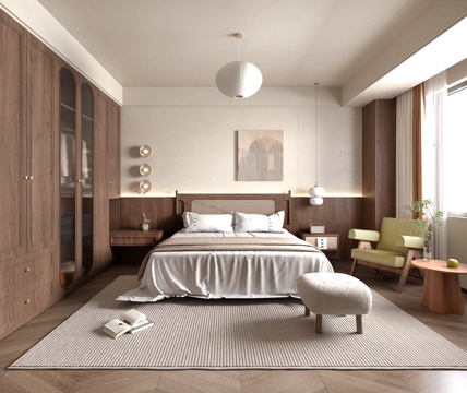 Antique bedroom master bedroom guest room home decoration 3d model