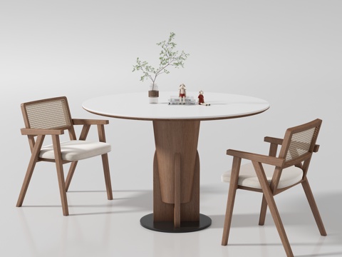 round dining table and chair