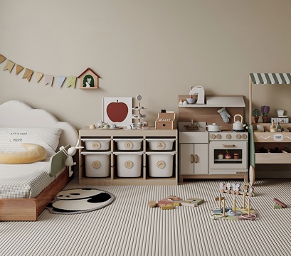 Cream Style children's toy room