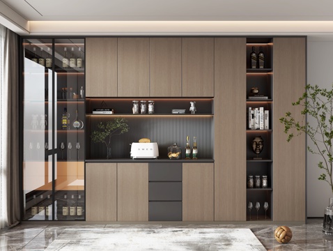 Modern home wine cabinet 3D model