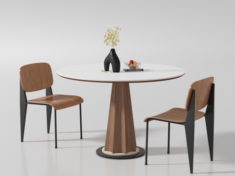 round dining table and chair