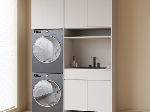 modern Laundry Cabinet balcony cabinet washer dryer