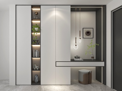 Modern Hall Cabinet Entrance Cabinet High-grade Grey Change Wardrobe