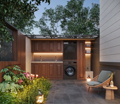 Modern Courtyard Laundry