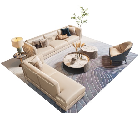 Visionnaire modern sofa coffee table combination double sofa Couch