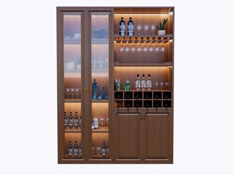 Solid Wood Wine Cabinet