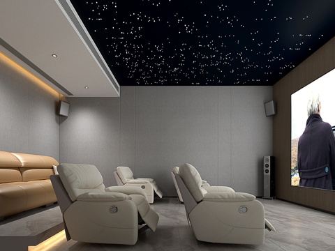 Modern video room audio-visual room home theater 3d model