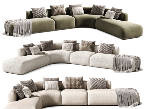 Modern Italian Curved Sectional Sofa