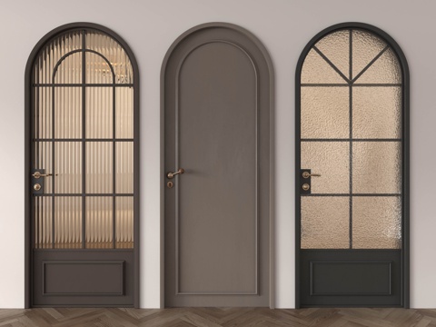 Middle Ancient French Round Arch French Single Door Middle Ancient Single Door Round Arch Glass Door Single Door