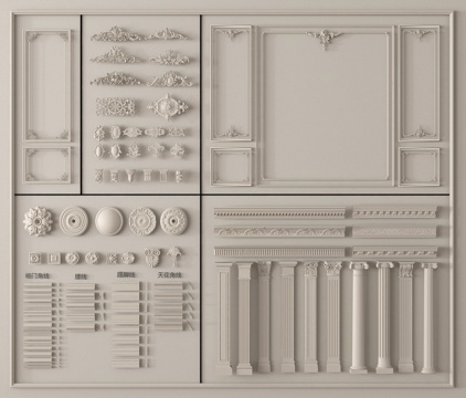 Carved plaster line corner line skirting line eaves line waist line Roman column