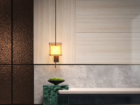 Modern rest stool moss potted wall lamp