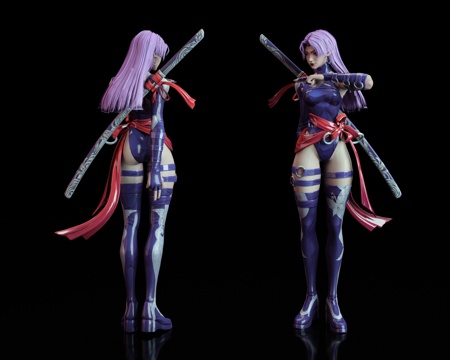 Modern Virtual Character Psylocke Marvel Heroine Ninja Female Swordswoman