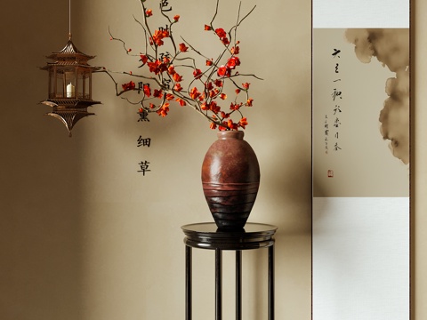 New Chinese-style Vase Flower Flower-arranging Flower-hanging Hanging Lamp