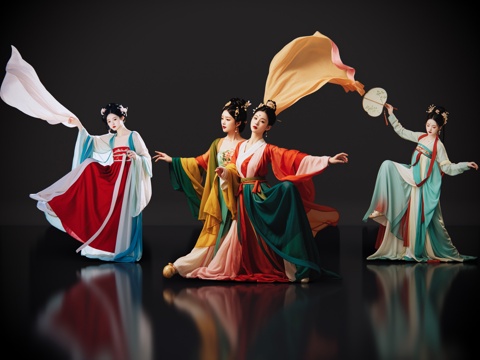 2D antique dance beauty costume beauty classical beauty antique beauty dress dance