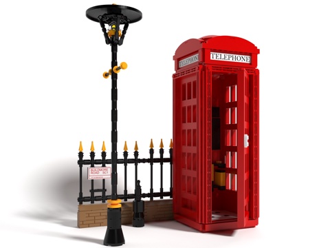 Modern style telephone booth ornaments