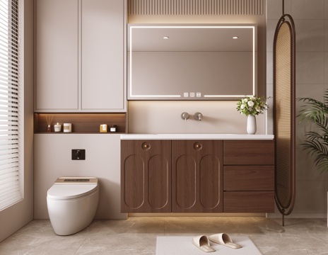 Modern Solid Wood Bathroom Cabinet