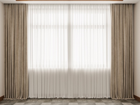 Modern Cream Curtain Gauze Curtain Pleated Face Fabric Curtain Cream Style Curtain