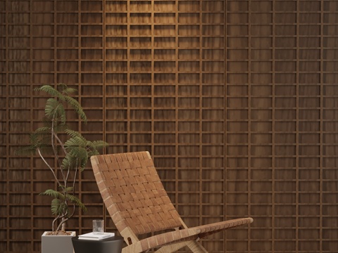 Modern Wooden Rattan Chair