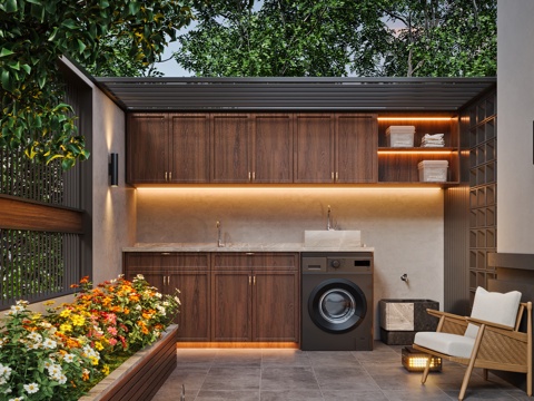 Modern Courtyard Laundry