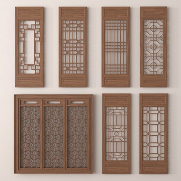 New Chinese-style Partition Screen Lattice Wooden Partition