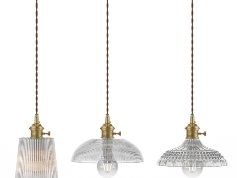 American Retro Textured Glass Chandelier