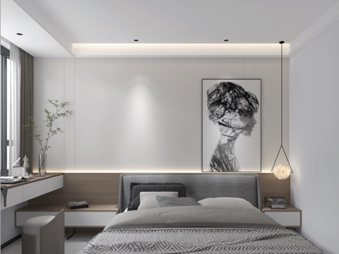 Modern bedroom minimalist without main lamp