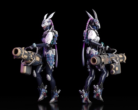 Modern Game Figure Cyberpunk Rabbit Helmet Armor Armor Battle Armor Mecha Rabbit