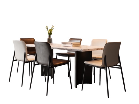 Modern Italian Dining Table and Chair Marble Dining Table