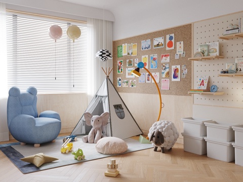 Modern kids Bedroom Children's Entertainment Room Children's Toy Room