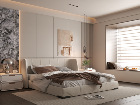 Modern Bedroom Simple Bedroom Bedroom Bedding Combination Bedroom Wall