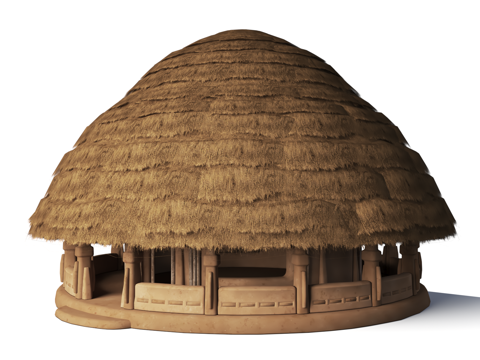 Ancient Primitive Thatched House Building Ancient Ruins Thatched House Primitive Tribe